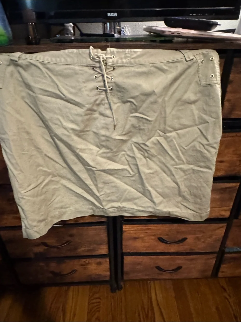 Men's Khaki Cotton Chino Skirt 22W Women’s